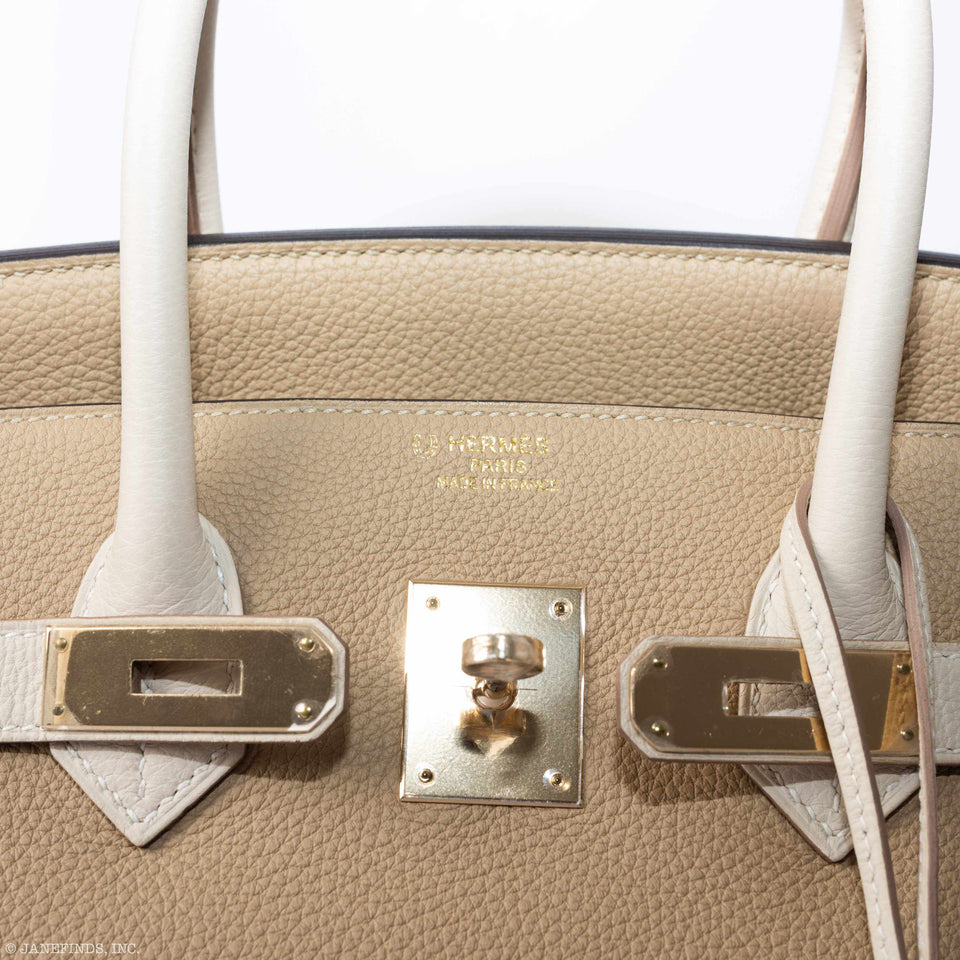 Hermes Birkin 35 HSS Trench & Gris Perle Togo Permabrass Hardware - 2017
