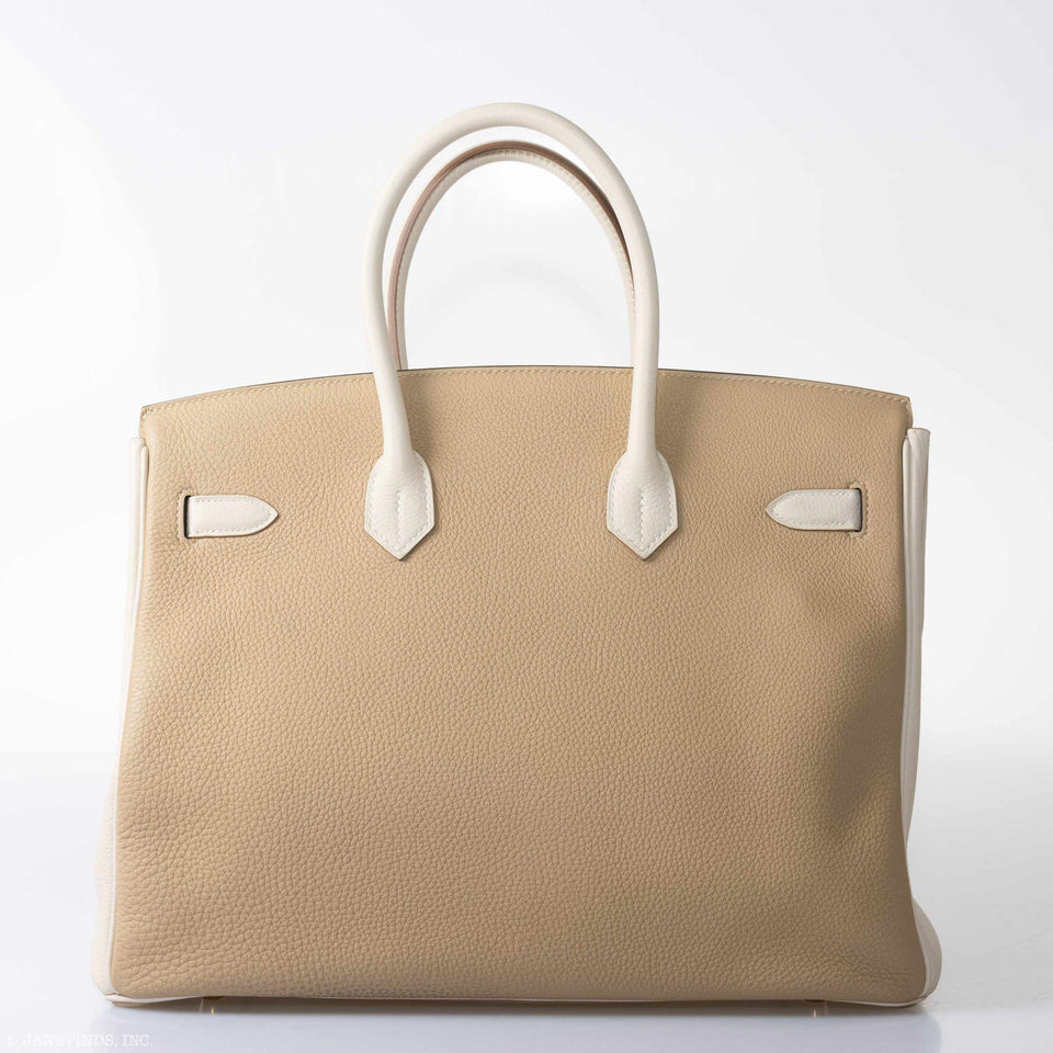Hermes Birkin 35 HSS Trench & Gris Perle Togo Permabrass Hardware - 2017