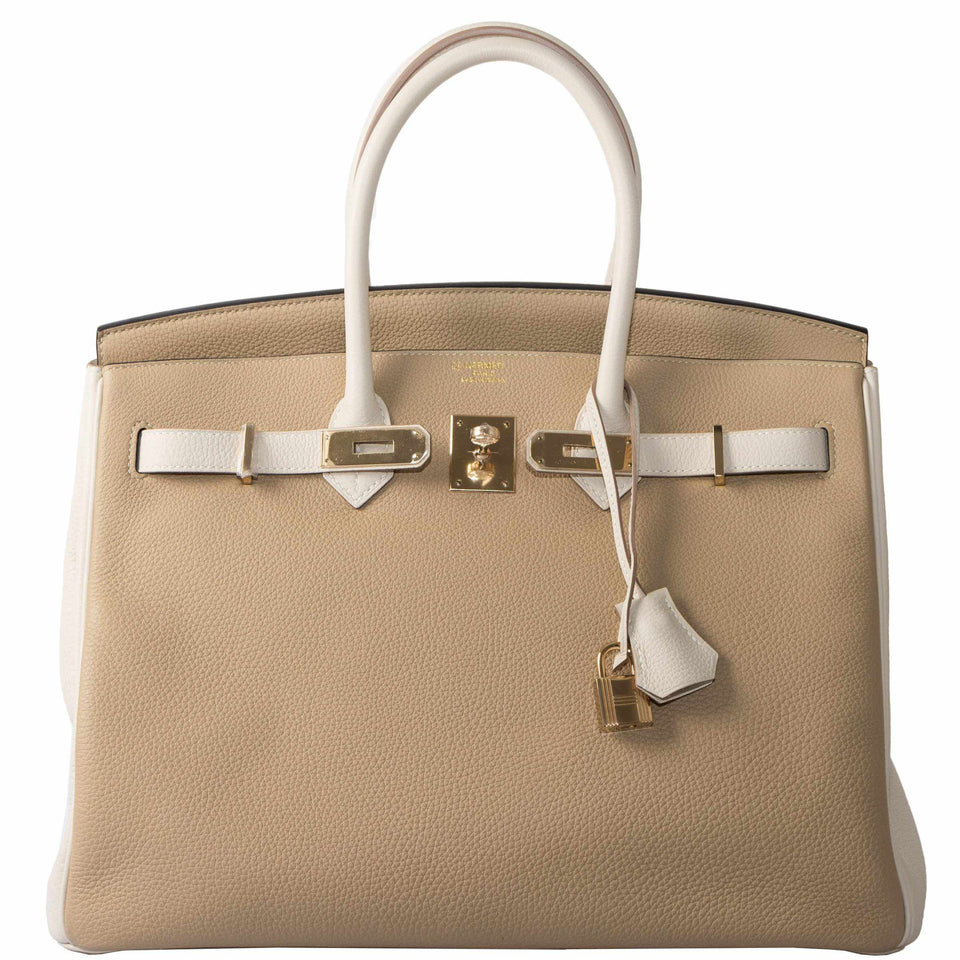 Hermes Birkin 35 HSS Trench & Gris Perle Togo Permabrass Hardware - 2017