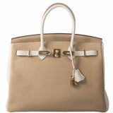 Hermes Birkin 35 HSS Trench & Gris Perle Togo Permabrass Hardware - 2017