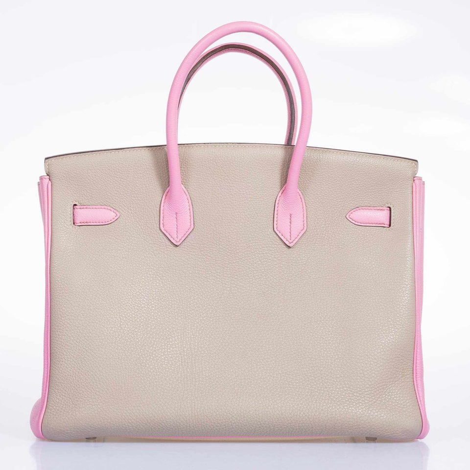 Hermes Birkin 35 HSS Tri-Color Gris T * Bubblegum * Trench Togo Palladium Hardware