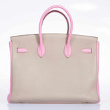 Hermes Birkin 35 HSS Tri-Color Gris T * Bubblegum * Trench Togo Palladium Hardware