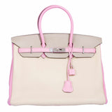 Hermes Birkin 35 HSS Tri-Color Gris T * Bubblegum * Trench Togo Palladium Hardware