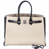 Hermes Birkin 35 HSS Tri-Color Parchment, Etoupe & Black Togo Palladium Hardware - 2007