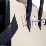 Hermes Birkin 35 HSS Tri-Color Parchment, Etoupe & Black Togo Palladium Hardware - 2007