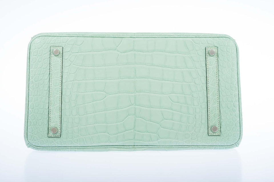 Hermes Birkin 35 HSS Vert D'Eau and Gris Perle Matte Alligator Palladium Hardware