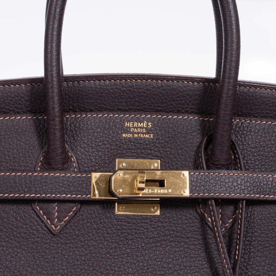Hermes Birkin 35 Havane Fjord Special Stitching Gold Hardware