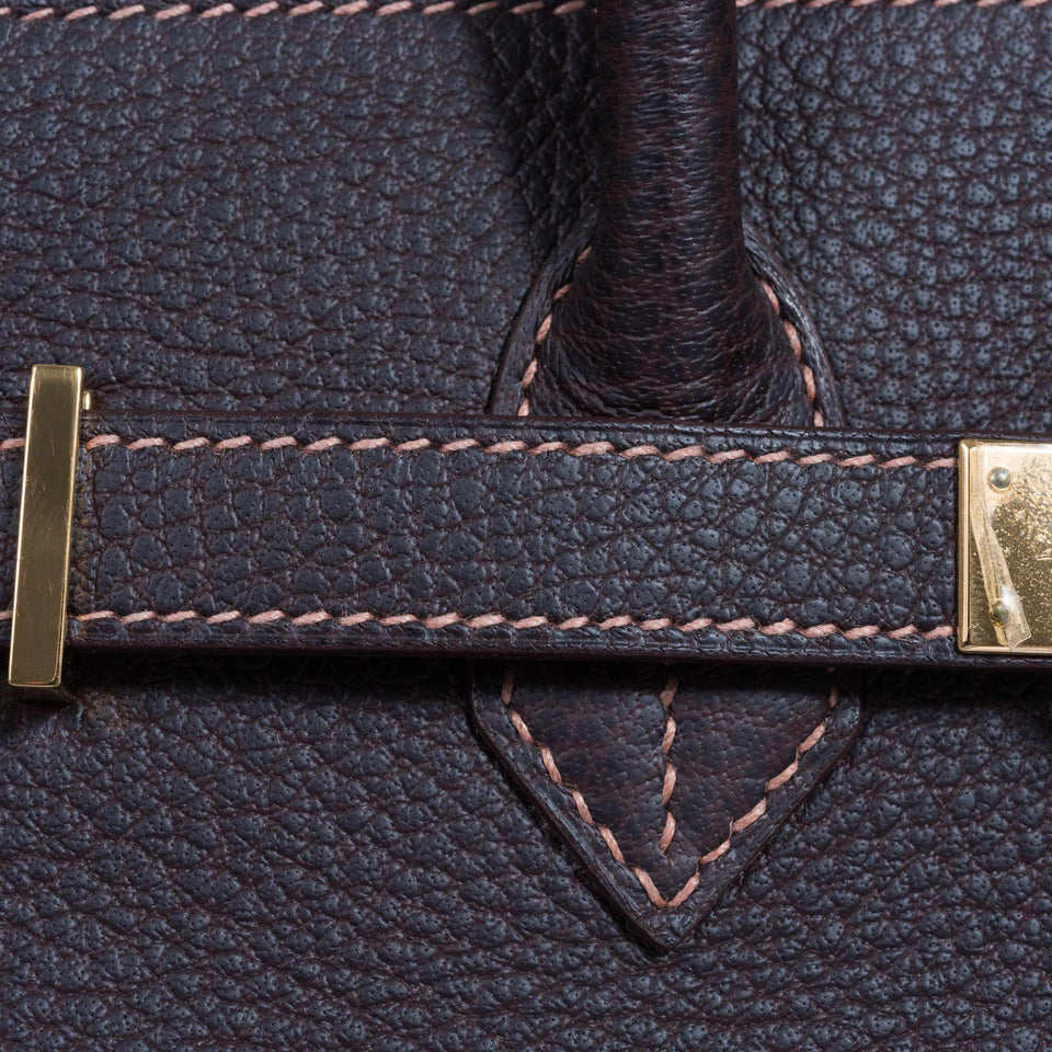 Hermes Birkin 35 Havane Fjord Special Stitching Gold Hardware
