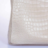 Hermes Birkin 35 Matte Beton Porosus Crocodile Palladium Hardware