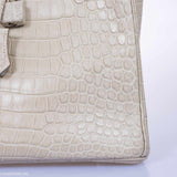 Hermes Birkin 35 Matte Beton Porosus Crocodile Palladium Hardware