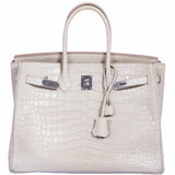 Hermes Birkin 35 Matte Beton Porosus Crocodile Palladium Hardware