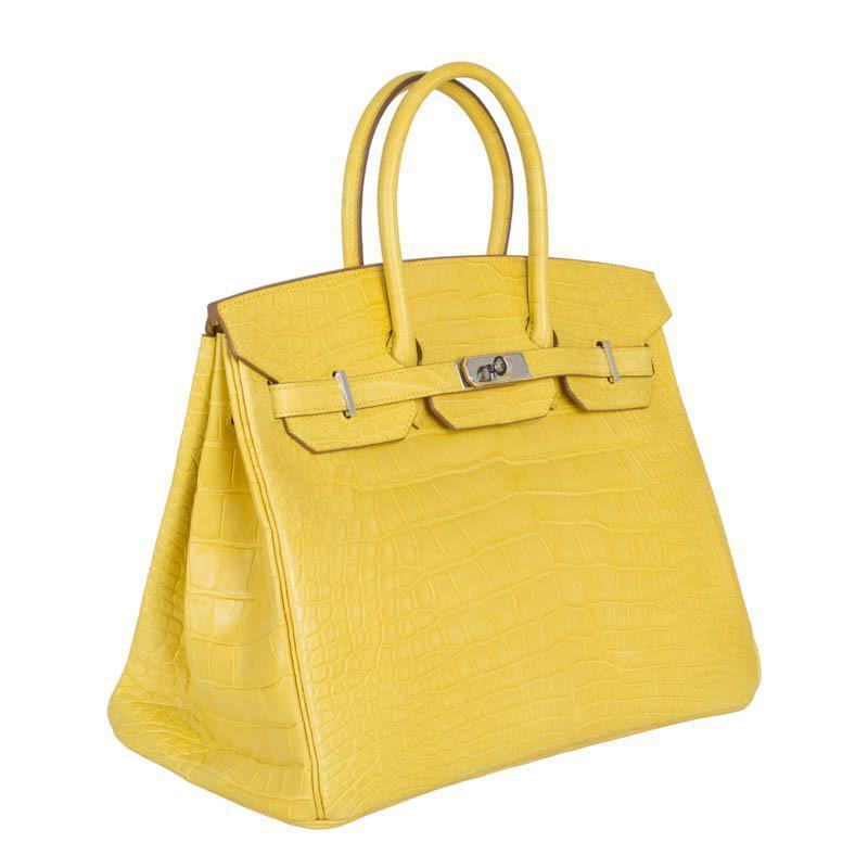 Hermes Birkin 35 Mimosa Matte Alligator Palladium