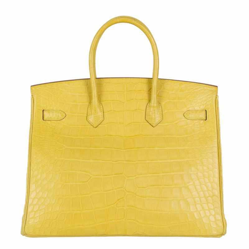 Hermes Birkin 35 Mimosa Matte Alligator Palladium