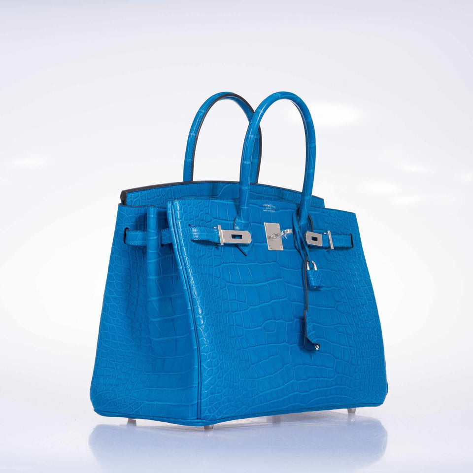 Hermes Birkin 35 Mykonos Matte Alligator Palladium Hardware