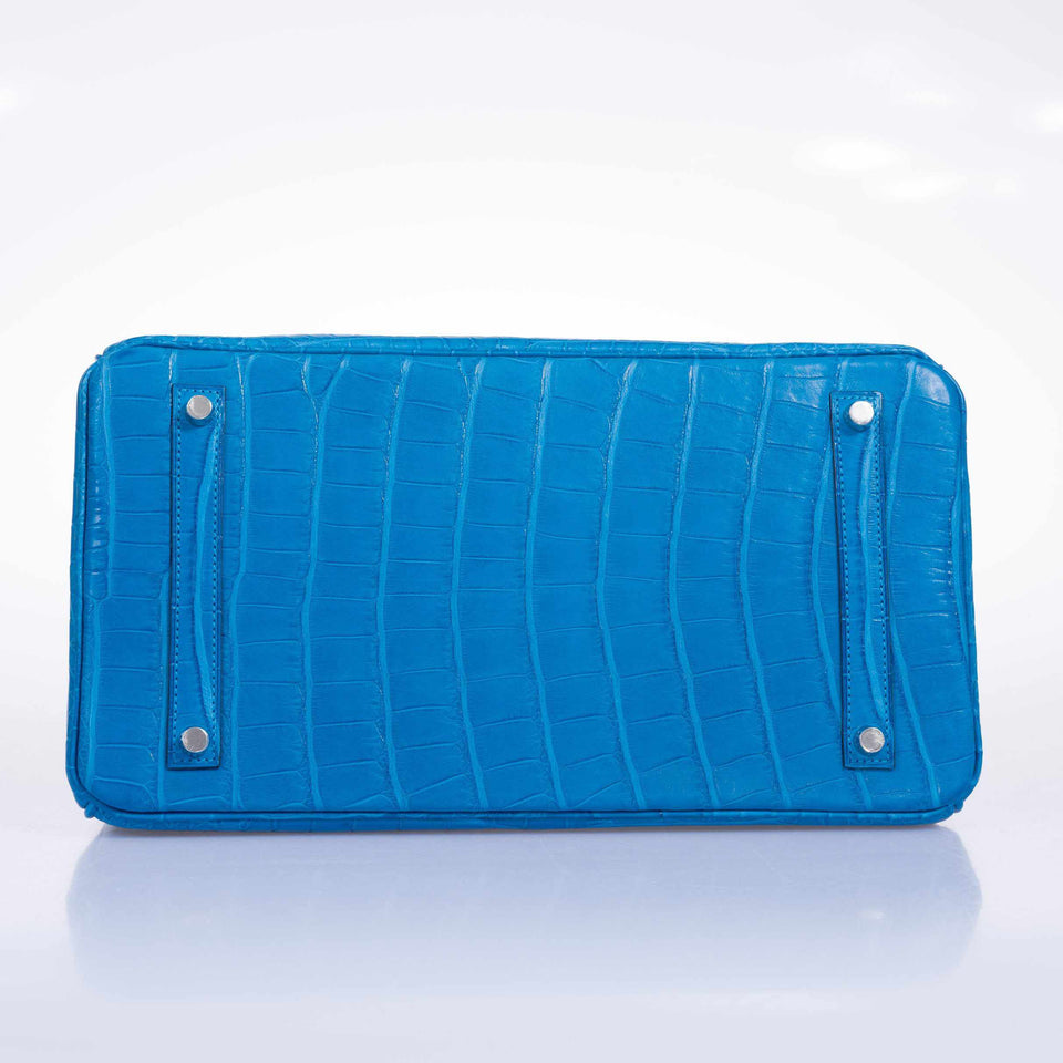 Hermes Birkin 35 Mykonos Matte Alligator Palladium Hardware