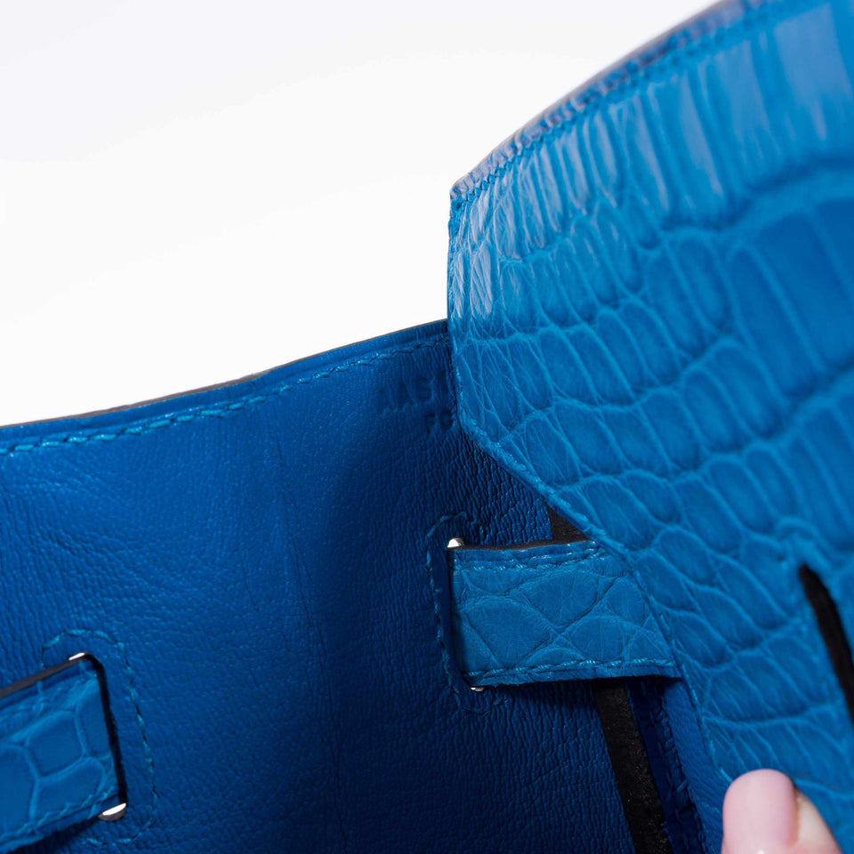 Hermes Birkin 35 Mykonos Matte Alligator Palladium Hardware