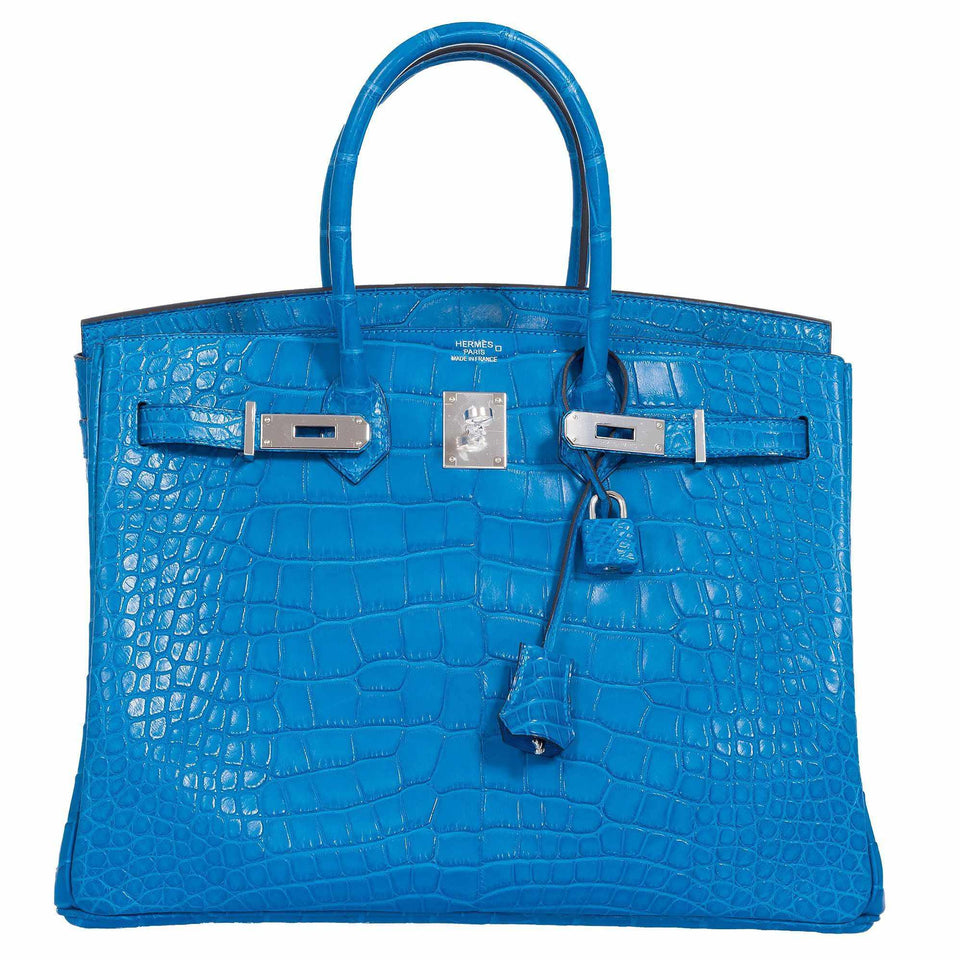 Hermes Birkin 35 Mykonos Matte Alligator Palladium Hardware