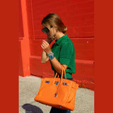 Hermes Birkin 35 Orange Clemence Palladium Hardware