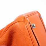 Hermes Birkin 35 Orange Clemence Palladium Hardware