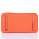 Hermes Birkin 35 Orange Poppy Clemence Palladium Hardware