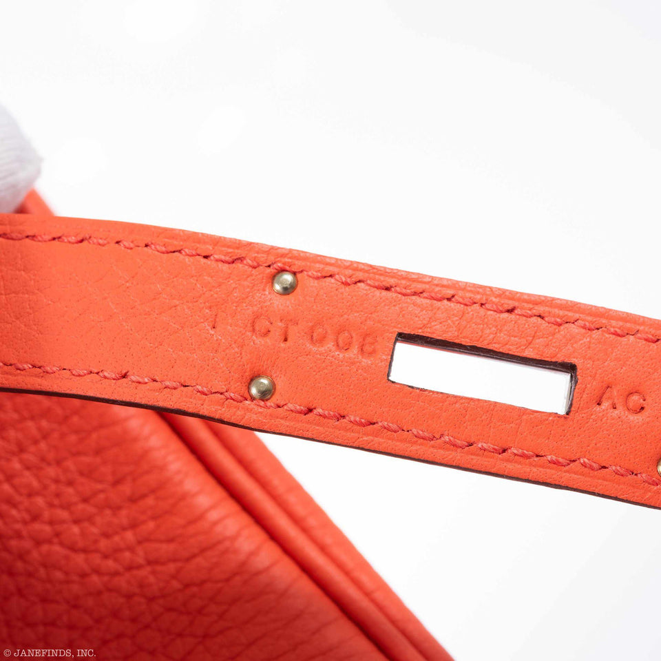 Hermes Birkin 35 Orange Poppy Clemence Palladium Hardware
