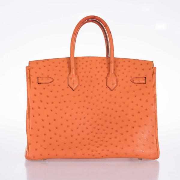 Hermes Birkin 35 Ostrich Orange Gold Hardware