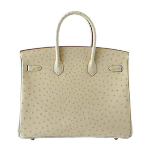 HermesBirkin 35 Ostrich Parchemin Bag PHW