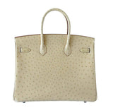 HermesBirkin 35 Ostrich Parchemin Bag PHW