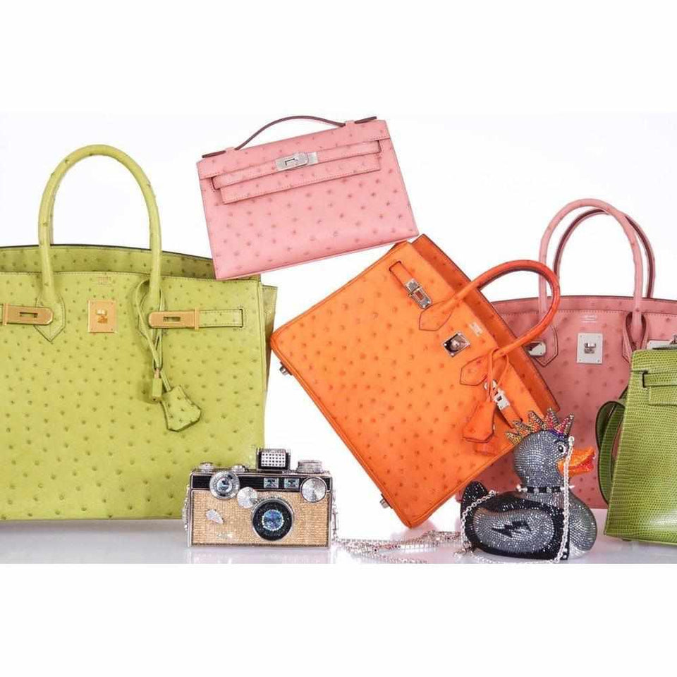 Hermes Birkin 35 Ostrich Vert Anis Gold Hardware