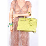 Hermes Birkin 35 Ostrich Vert Anis Gold Hardware