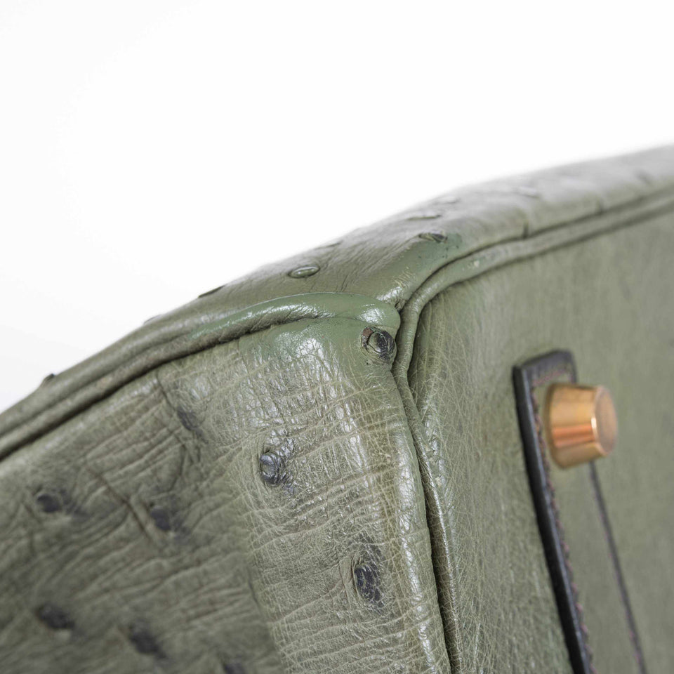 Hermes Birkin 35 Ostrich Vert Veronese Gold Hardware