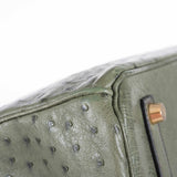 Hermes Birkin 35 Ostrich Vert Veronese Gold Hardware