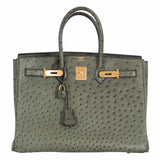 Hermes Birkin 35 Ostrich Vert Veronese Gold Hardware