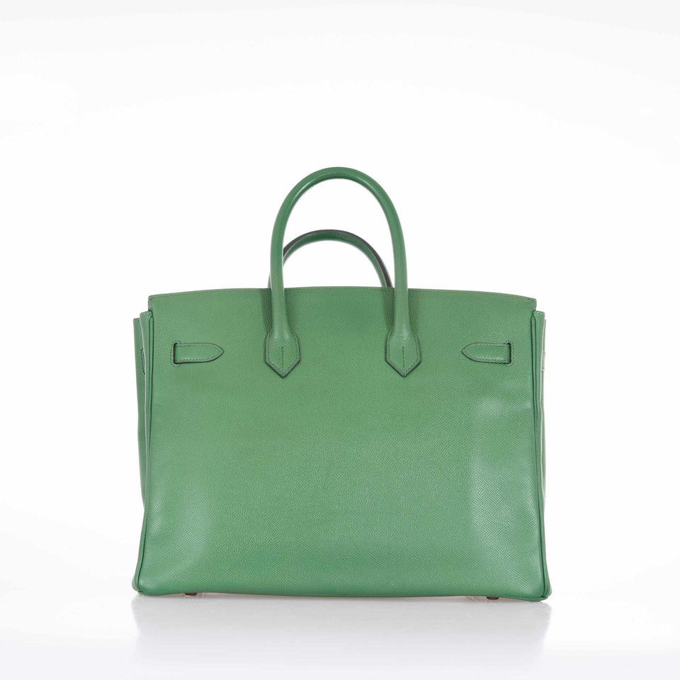 Hermes Birkin 35 Pelouse Green Courchevel Gold Hardware