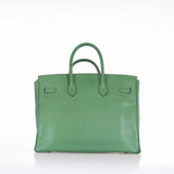 Hermes Birkin 35 Pelouse Green Courchevel Gold Hardware