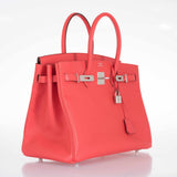 Hermes Birkin 35 Rose Jaipur Epsom Palladium Hardware