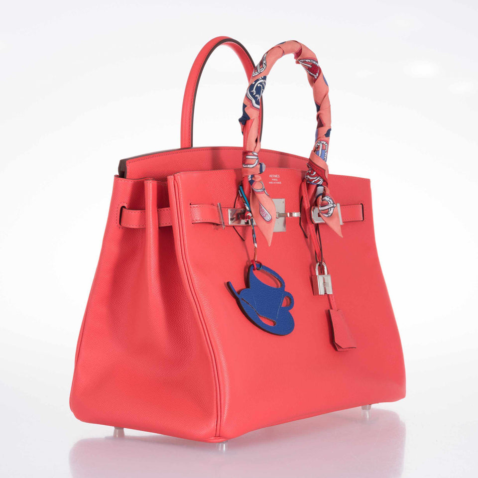 Hermes Birkin 35 Rose Jaipur Epsom Palladium Hardware