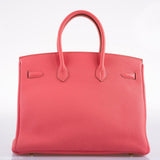 Hermes Birkin 35 Rose Lipstick Togo Gold Hardware