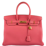Hermes Birkin 35 Rose Lipstick Togo Gold Hardware
