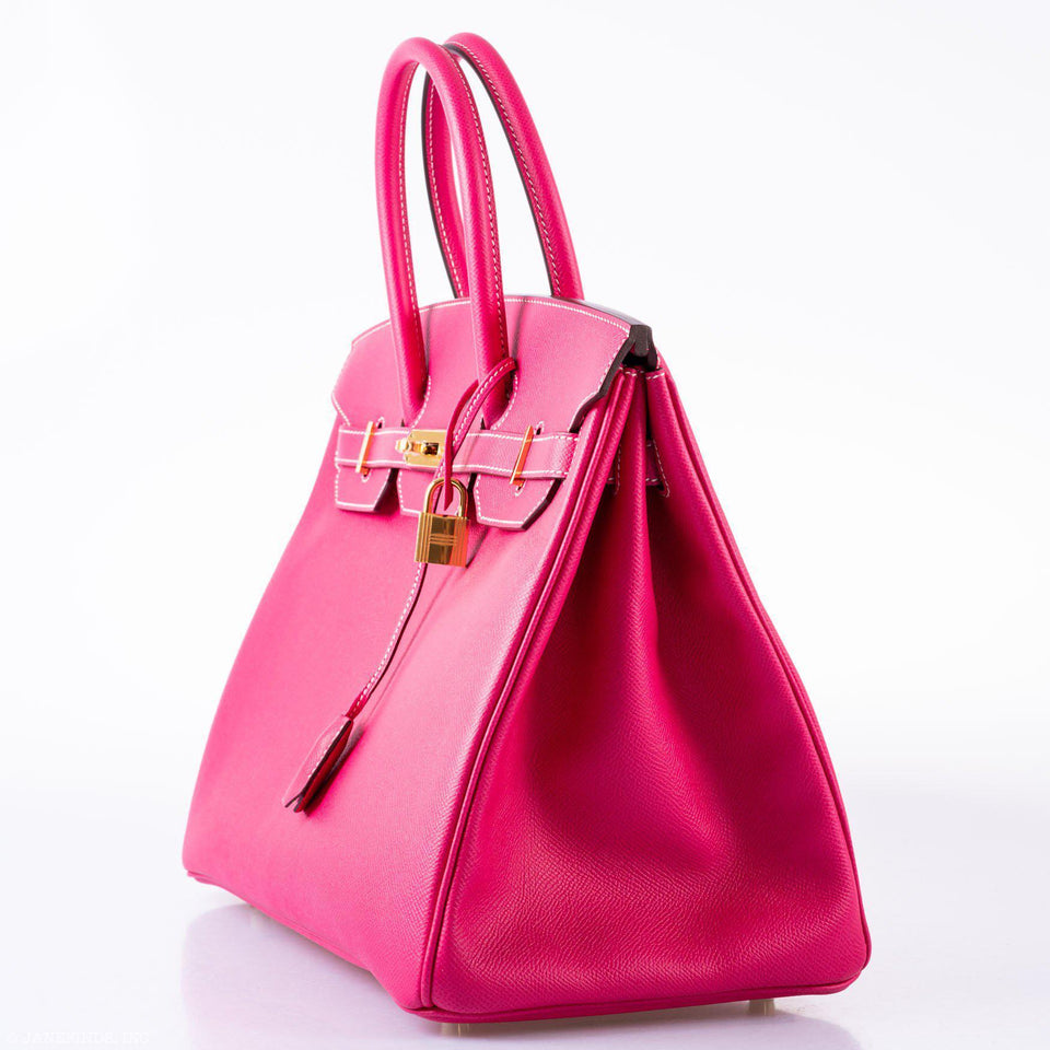 Hermes Birkin 35 Rose Tyrien Epsom Gold Hardware