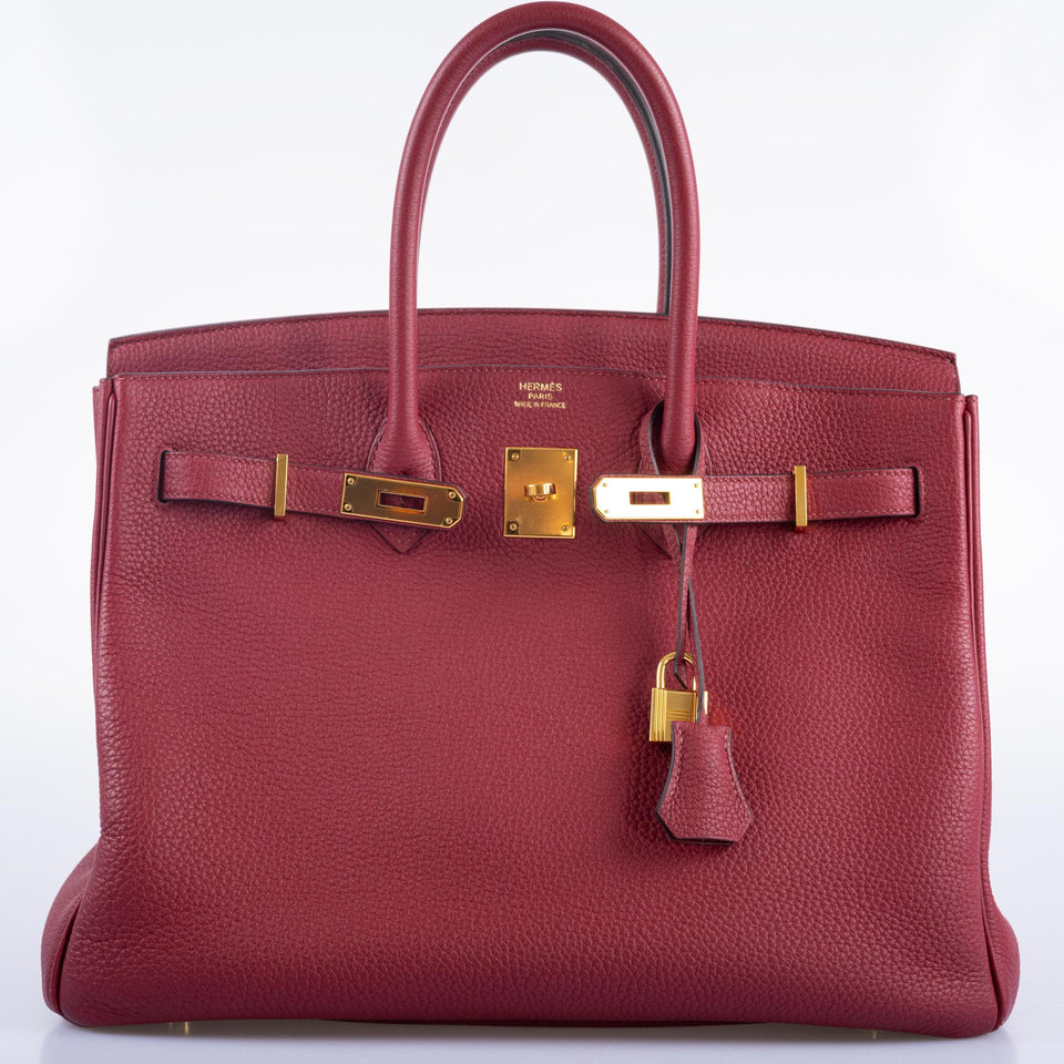 Hermes Birkin 35 Rouge Grenat Togo Gold Hardware