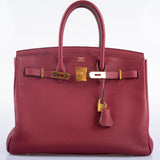 Hermes Birkin 35 Rouge Grenat Togo Gold Hardware