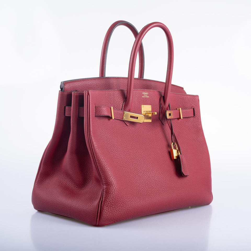 Hermes Birkin 35 Rouge Grenat Togo Gold Hardware