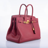 Hermes Birkin 35 Rouge Grenat Togo Gold Hardware