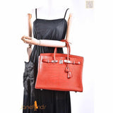 Hermes Birkin 35 Rouge Indian Matte Alligator Palladium Hardware