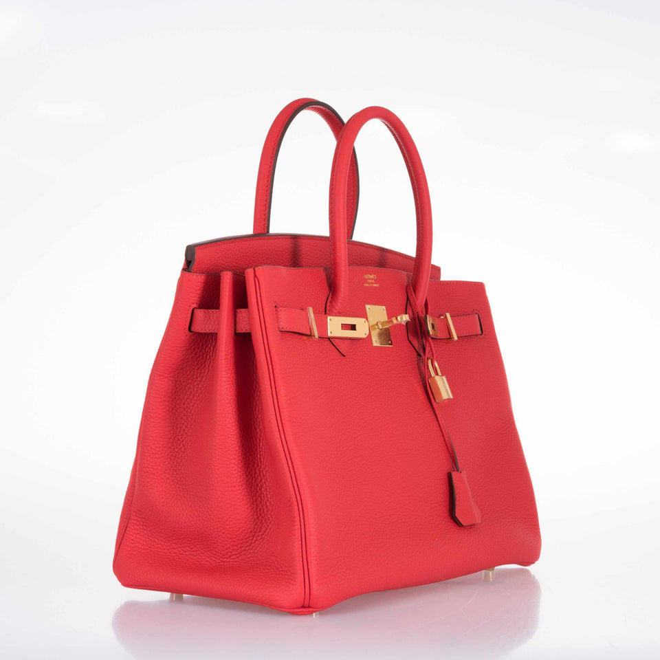 Hermes Birkin 35 Rouge Tomate Clemence Gold Hardware