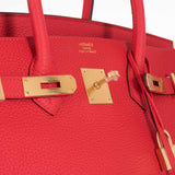 Hermes Birkin 35 Rouge Tomate Clemence Gold Hardware