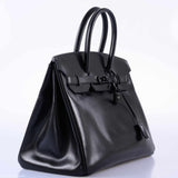 Hermes Birkin 35 SO BLACK Black Box Leather PVD Hardware - 2011, O Square