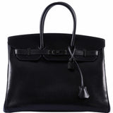 Hermes Birkin 35 SO BLACK Black Box Leather PVD Hardware - 2011, O Square