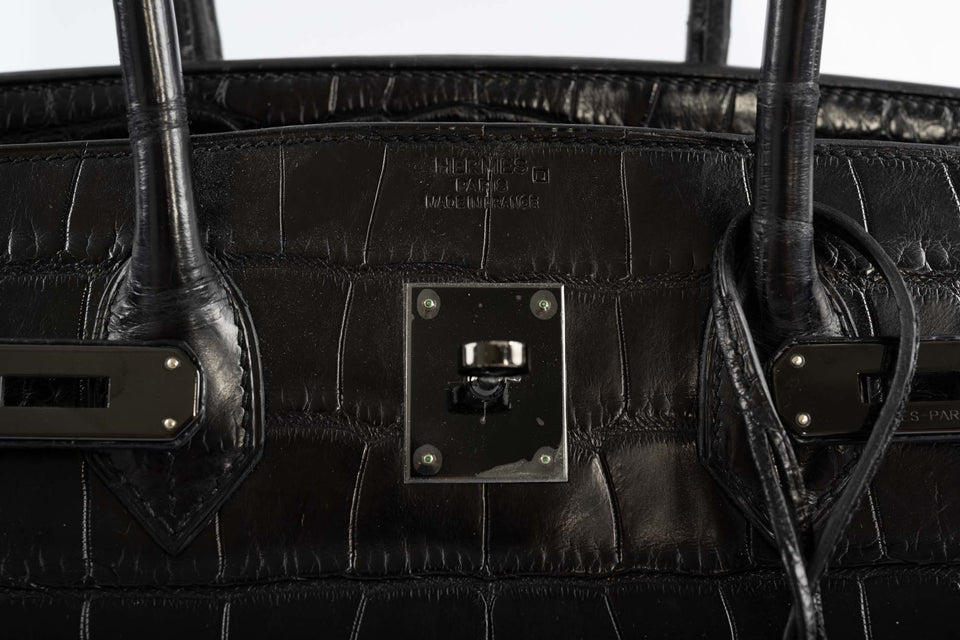 Hermes Birkin 35 SO BLACK Matte Alligator Black PVD Hardware